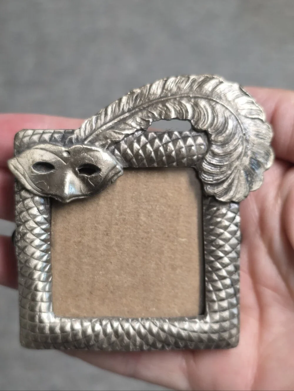 Anthropologie Pewter Masquerade Mask Mini Frame